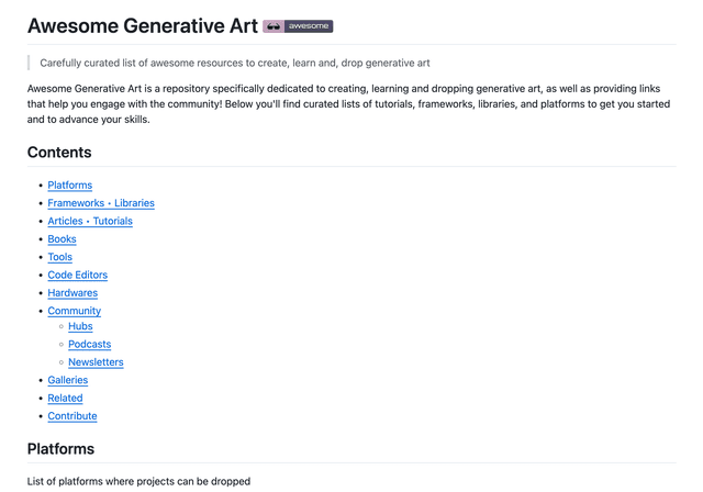 Awesome Generative Art