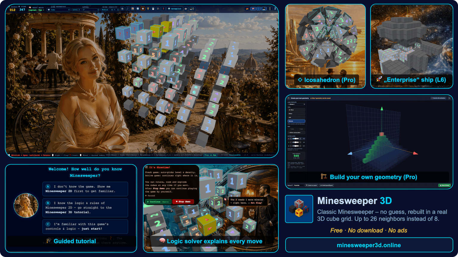 Minesweeper 3D No Guess
