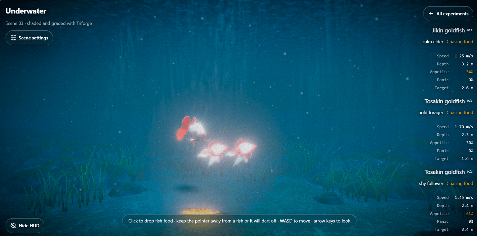 fish-pond — a Three.js/WebGL project by Kazi Aftab
